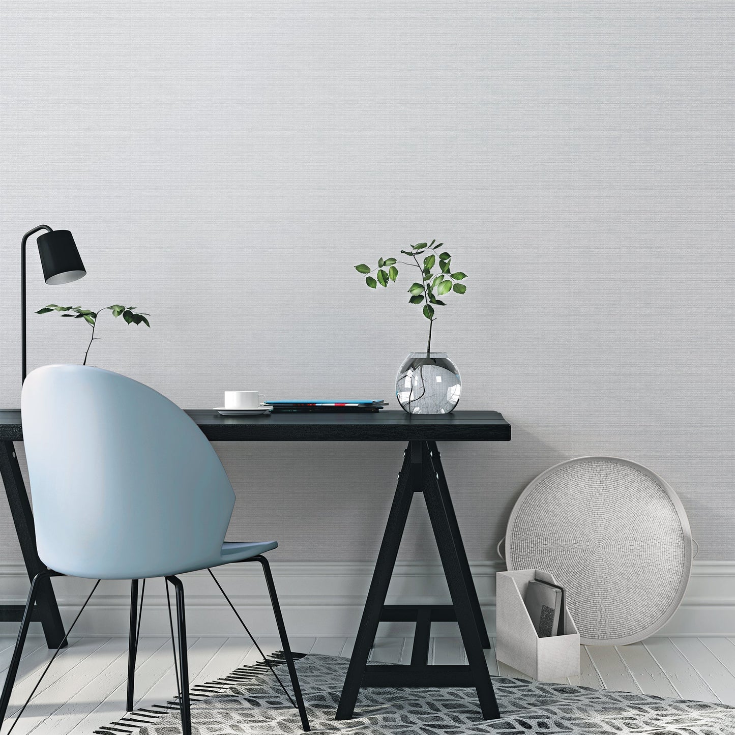 Texstyle Woven Weave Texture Wallpaper - Light Grey / Silver Metallic - Galerie - G56635Wallpaper199