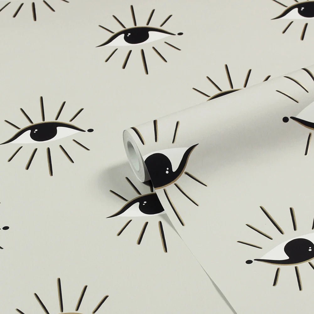 Theia Gold Foil Wallpaper - Grey/Beige - Furn - THEIA/WP1/GBEWallpaper199