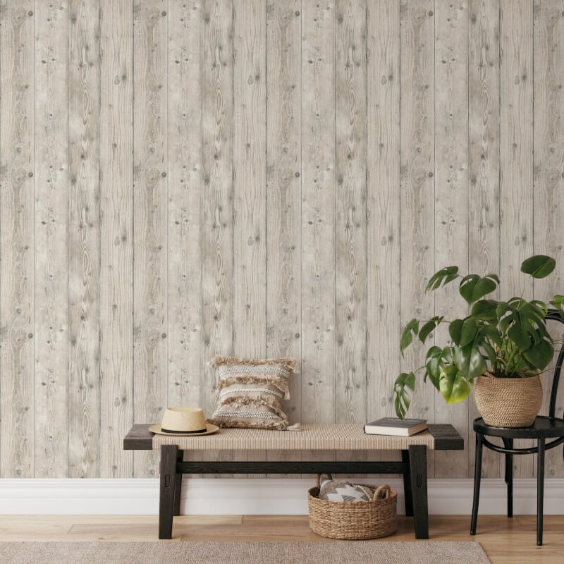 Timber Planks Wallpaper - Cream - Muriva - 198301Wallpaper199