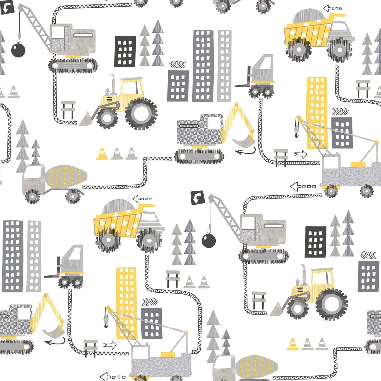 Tiny Tots 2 Construction Wallpaper - Yellow / Greige - Galerie - G78362Wallpaper199