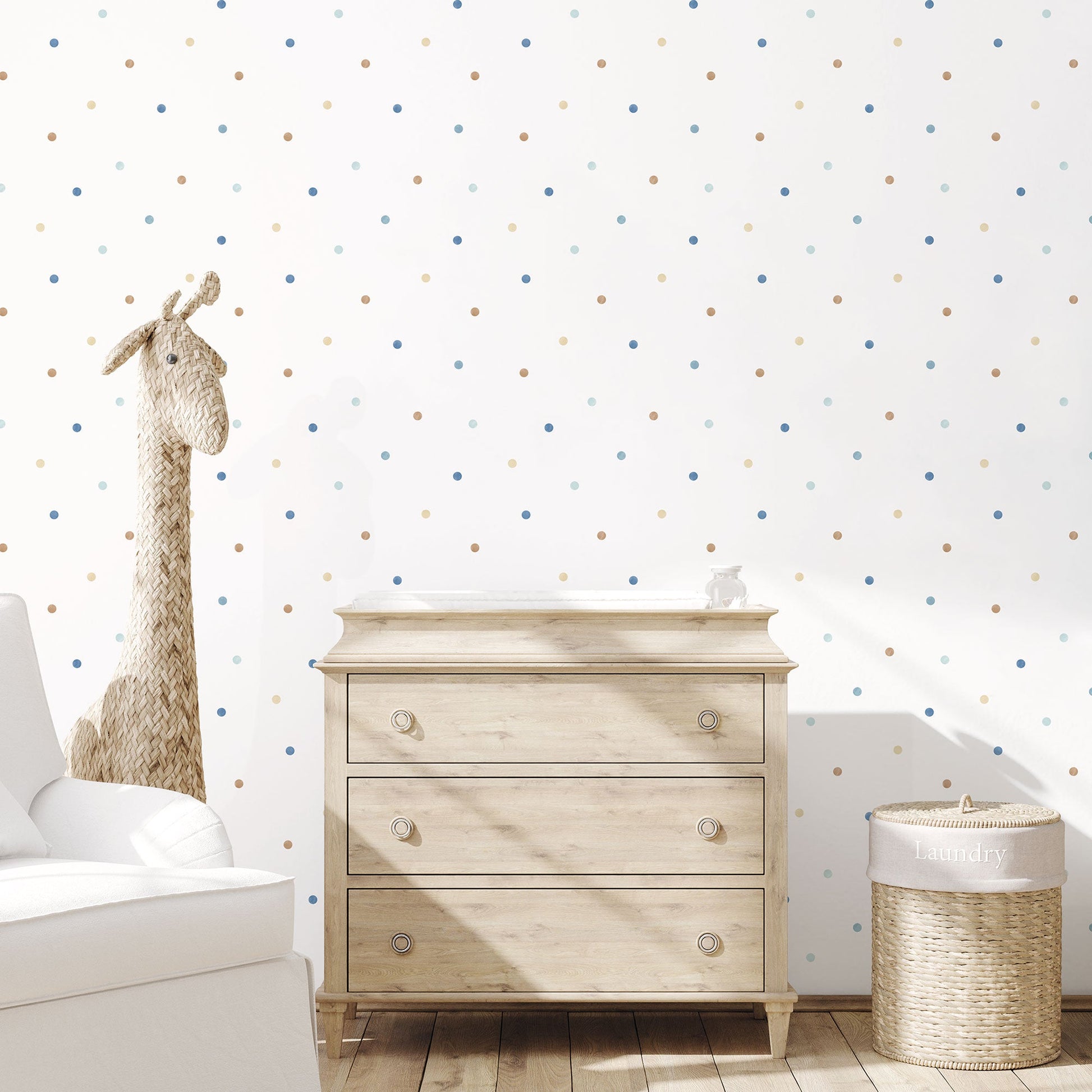 Tiny Tots 2 Dots Wallpaper - Blue / Beige - Galerie - G78366Wallpaper199