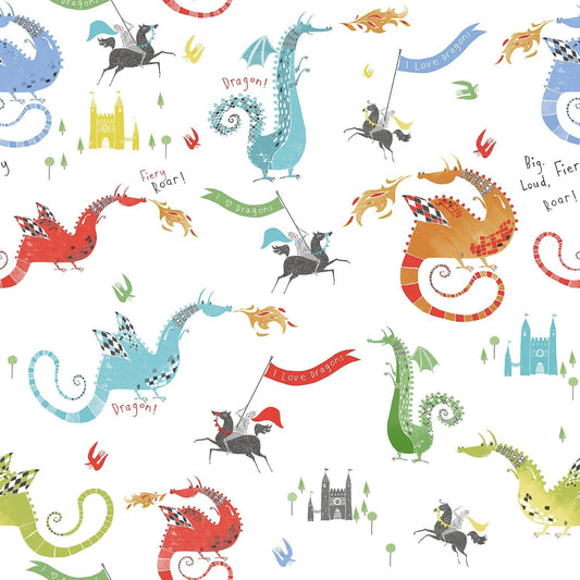 Tiny Tots 2 Dragons Wallpaper - Bright Colours - Galerie - G78368Wallpaper199