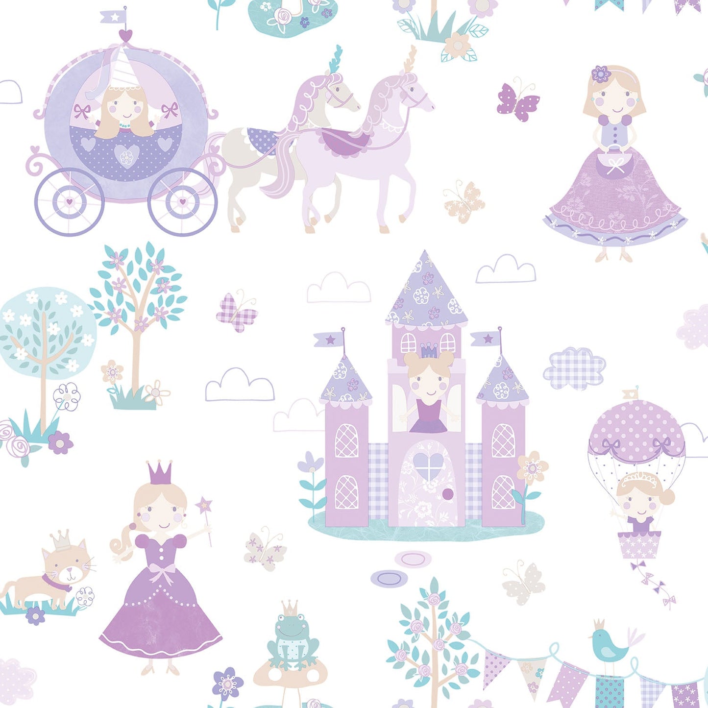 Tiny Tots 2 Fairytale Wallpaper - Purples / Turquoise - Galerie - G78373Wallpaper199