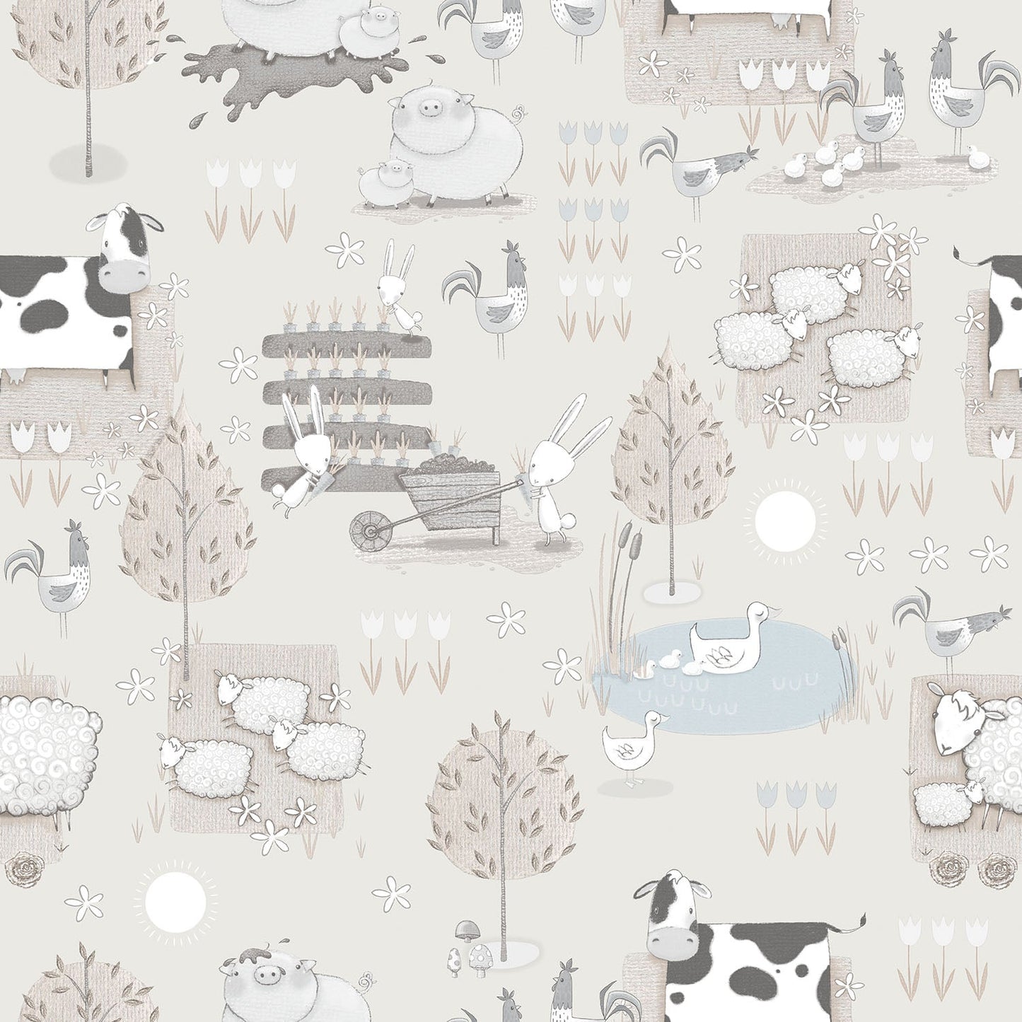 Tiny Tots 2 Farmland Wallpaper - Greige - Galerie - G78375Wallpaper199