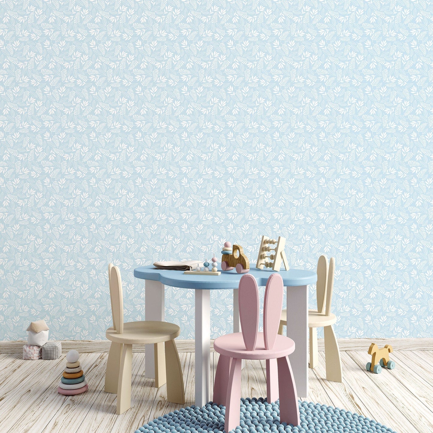 Tiny Tots 2 Koala Leaf Wallpaper - Light Blue - Galerie - G78381Wallpaper199