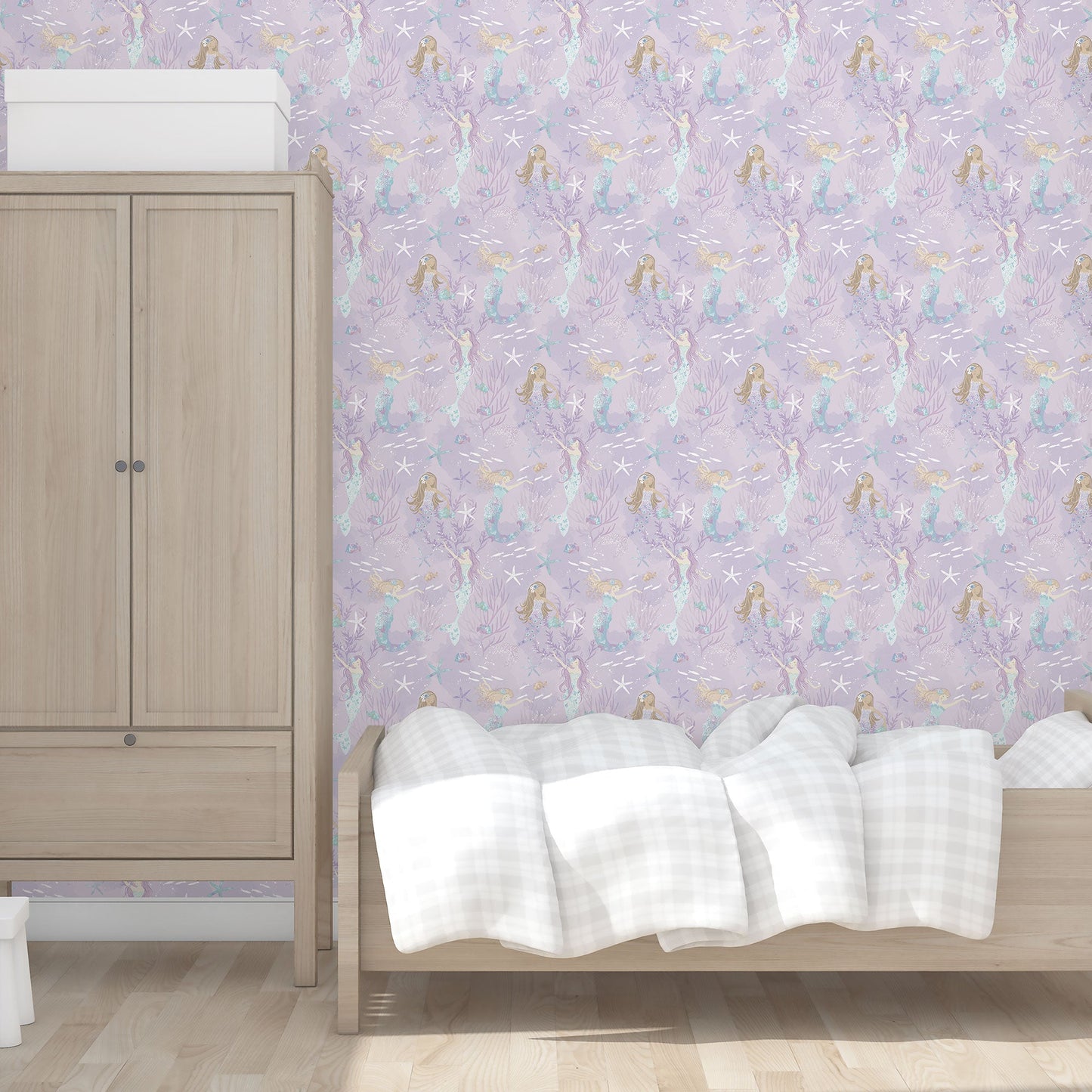 Tiny Tots 2 Mermaids Wallpaper - Purple / Turquoise / Glitter - Galerie - G78391Wallpaper199