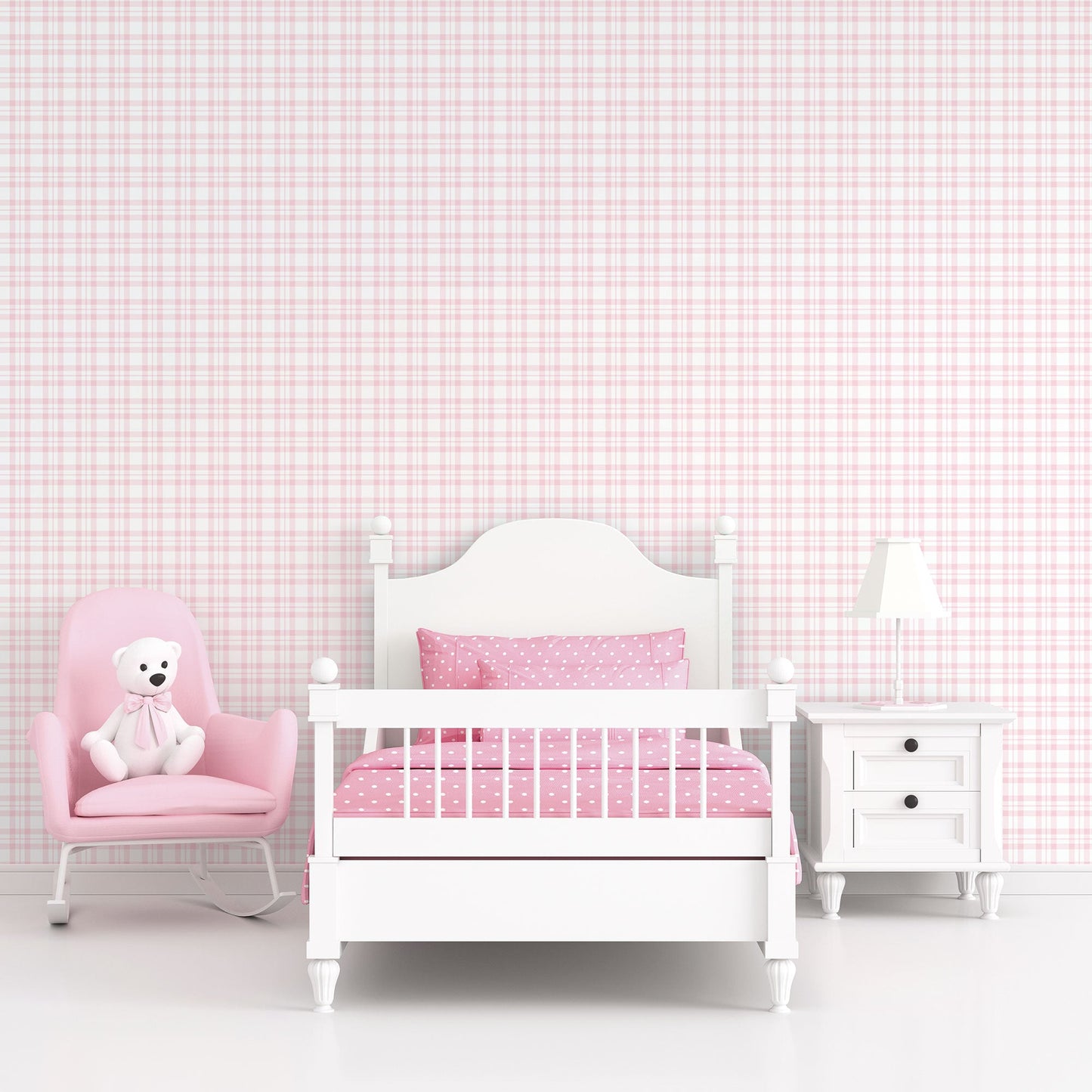 Tiny Tots 2 Plaid Wallpaper - Pink - Galerie - G78396Wallpaper199