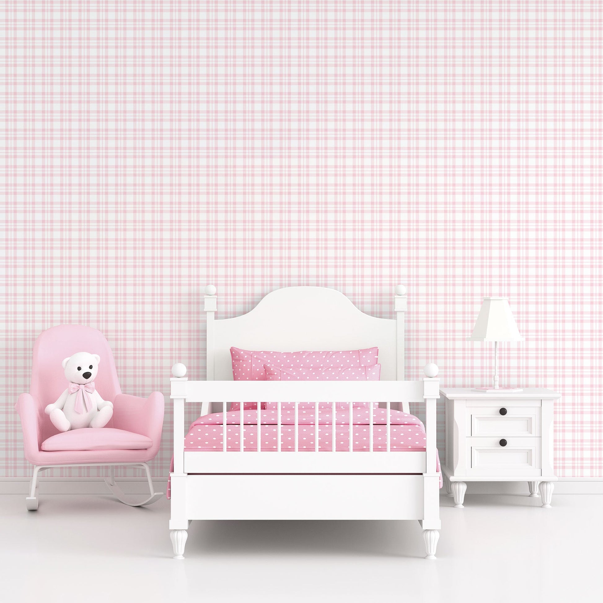Tiny Tots 2 Plaid Wallpaper - Pink - Galerie - G78396Wallpaper199