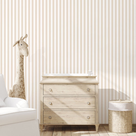 Tiny Tots 2 Regency Stripe Wallpaper - Beige - Galerie - G78398Wallpaper199