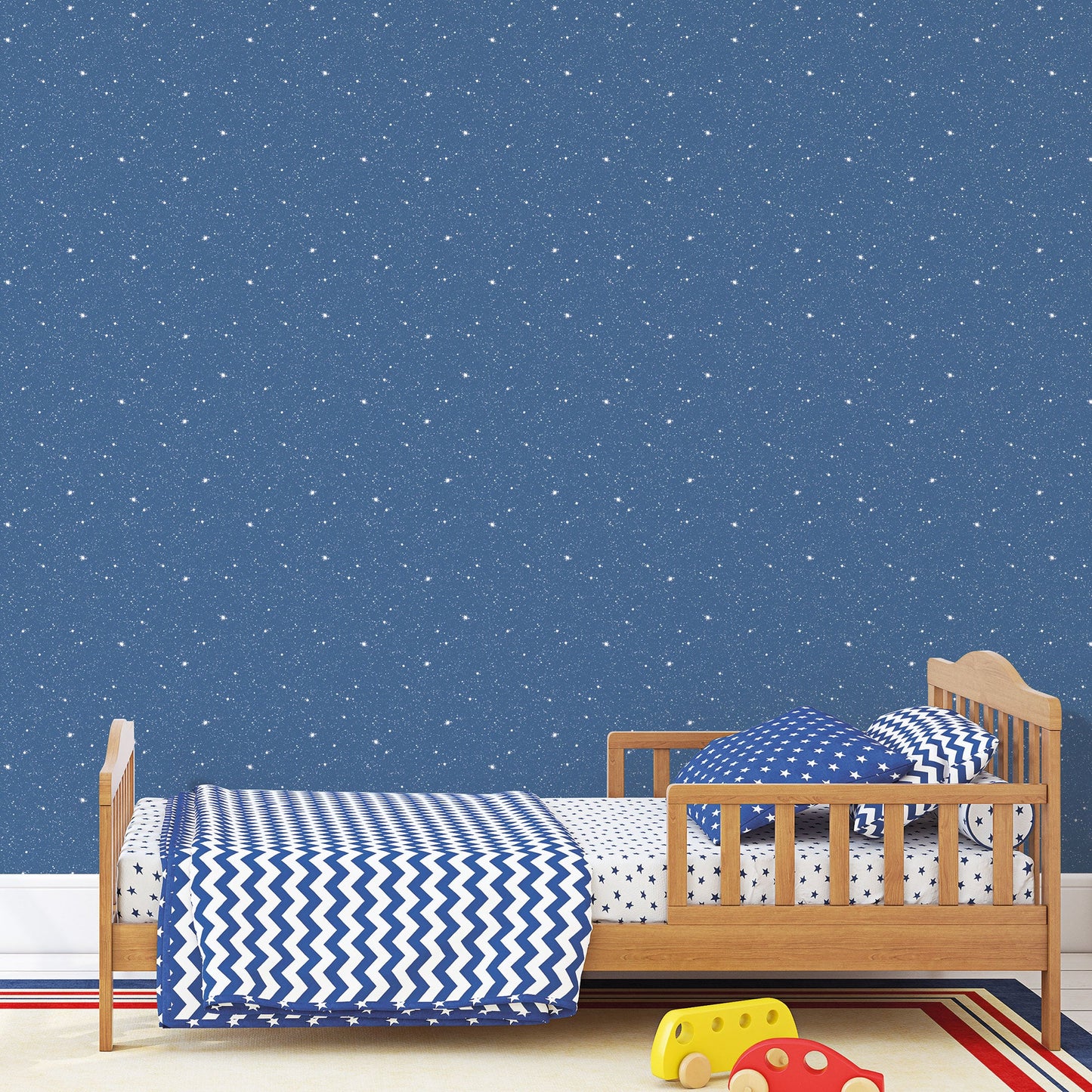Tiny Tots 2 Space Sidewall Wallpaper - Cobalt Blue / Glitter - Galerie - G78408Wallpaper199