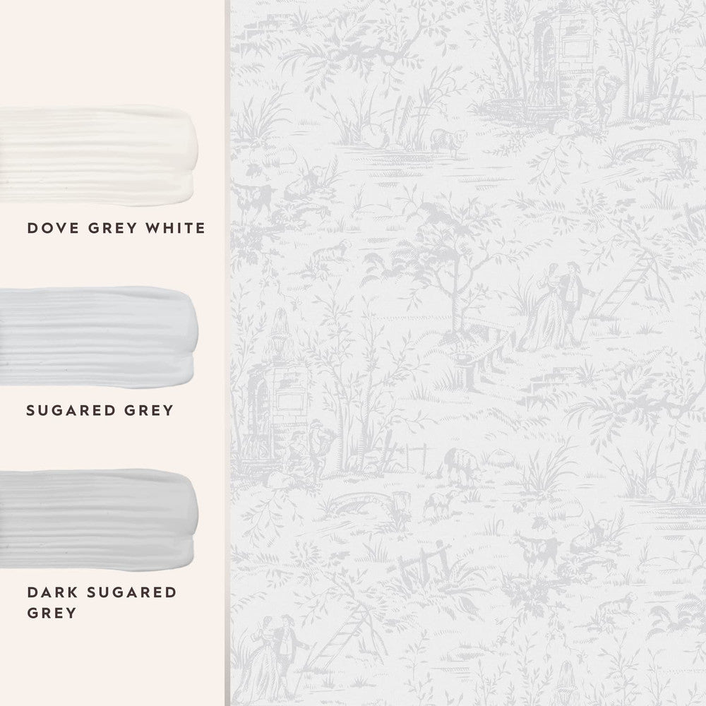 Toile de Jouy Wallpaper - Sugared Grey - Laura Ashley - 118495Wallpaper199