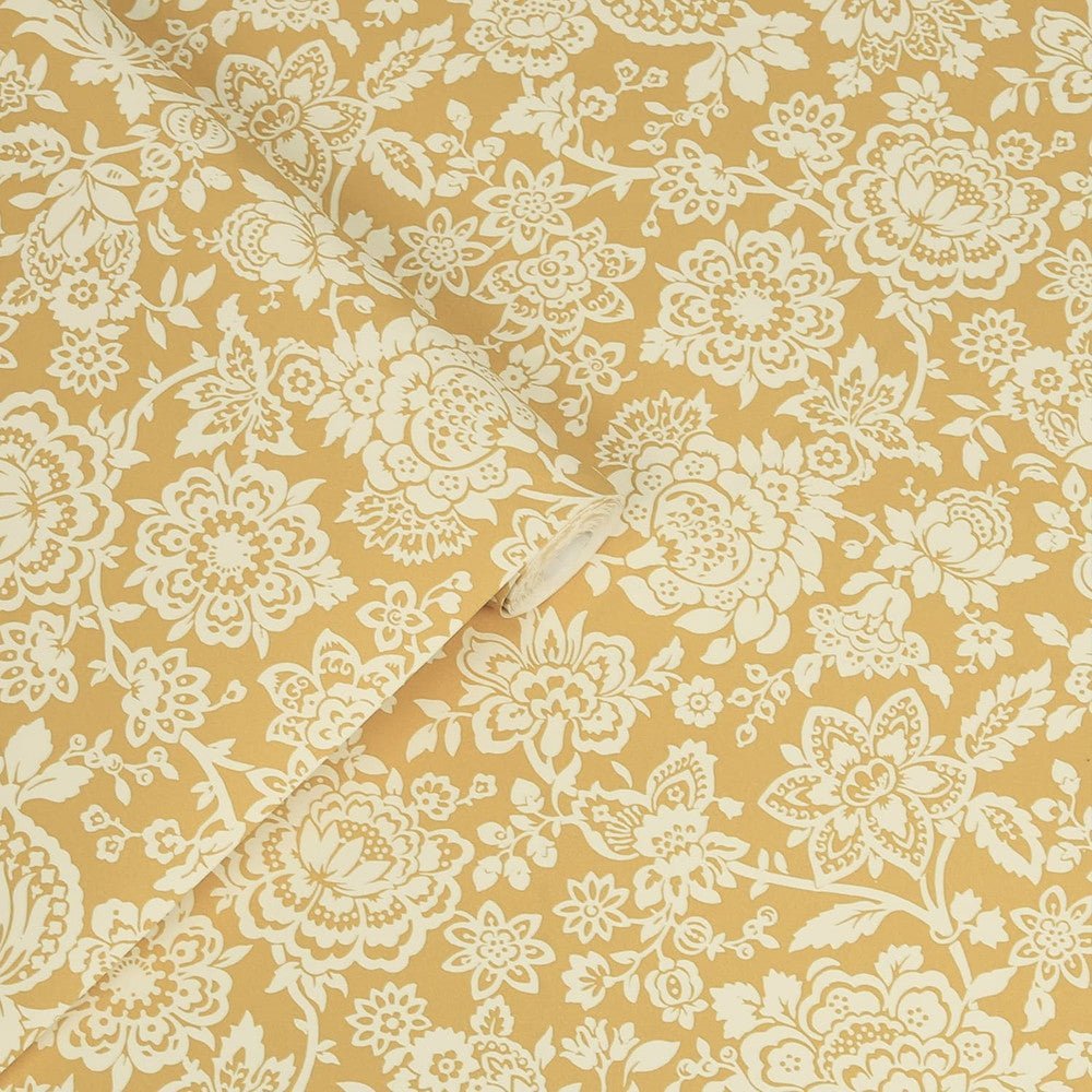 Trailing Laurissa Pale Wallpaper - Ochre Yellow - Laura Ashley - 121072Wallpaper199