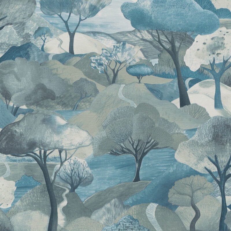 Tree Landscape Wallpaper - Turquoise - Erismann - 10433 - 07Wallpaper199