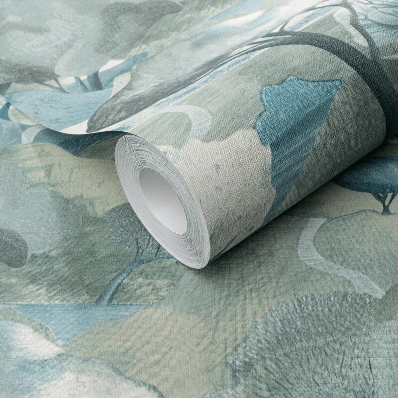Tree Landscape Wallpaper - Turquoise - Erismann - 10433 - 07Wallpaper199