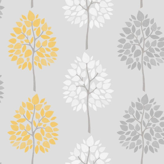 Tree Wallpaper - Grey/Yellow - Fine Décor - FD41594Wallpaper199