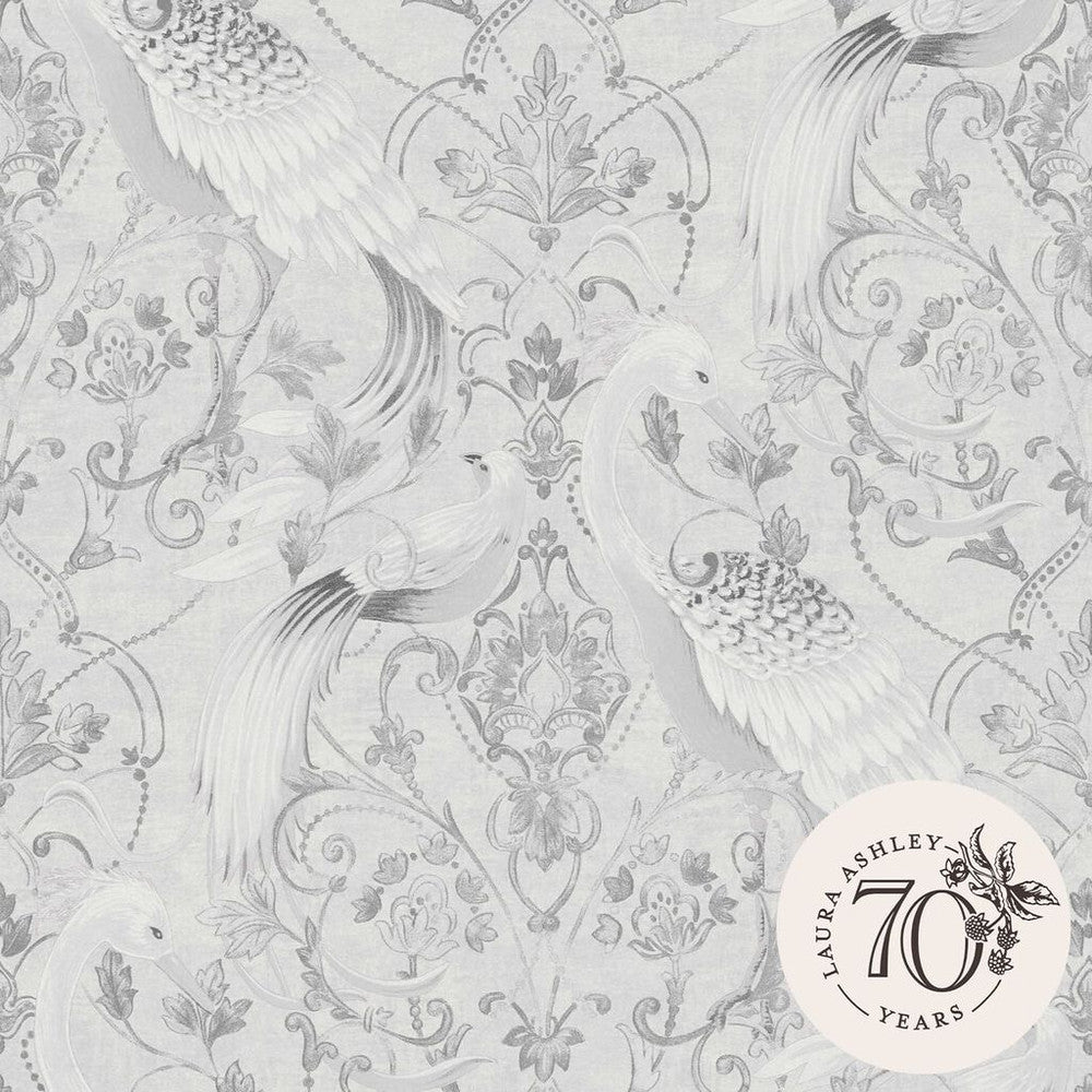 Tregaron Wallpaper - Silver - Laura Ashley - 119868Wallpaper199