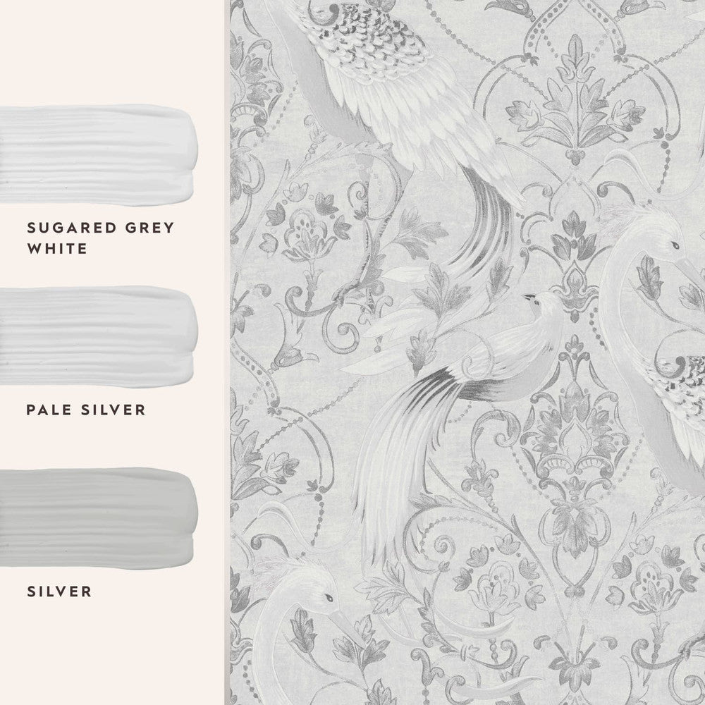 Tregaron Wallpaper - Silver - Laura Ashley - 119868Wallpaper199