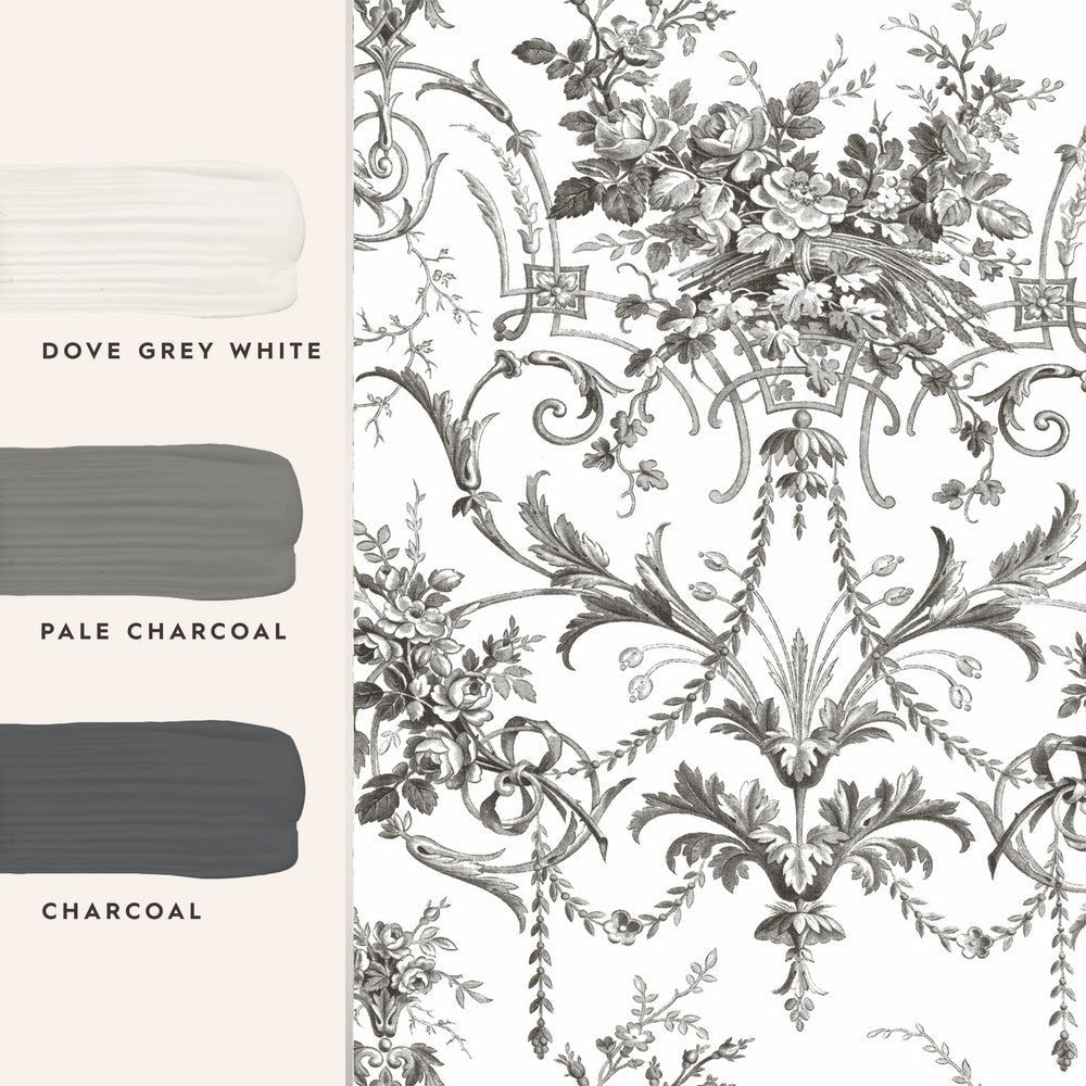 Tuileries Wallpaper - Charcoal Grey - Laura Ashley - 122768Wallpaper199