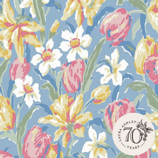 Tulips Wallpaper - China Blue - Laura Ashley - 119847Wallpaper199