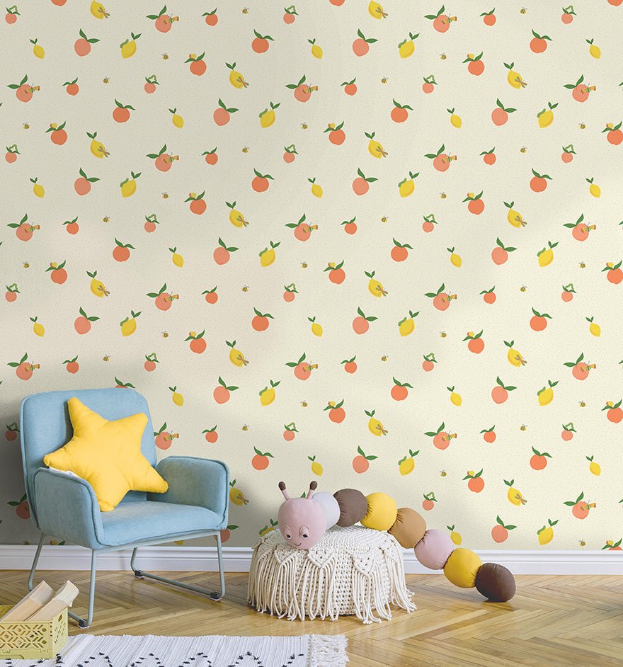 Tutti Fruity Wallpaper - Cream/Orange - Holden Décor - 13270Wallpaper199