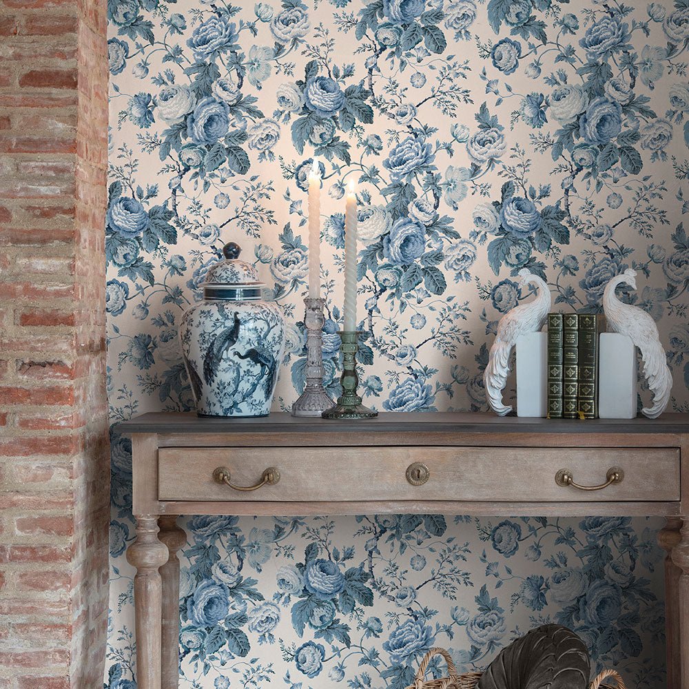 Uffington Roses Wallpaper - Dark Seaspray - Laura Ashley - 140324Wallpaper199