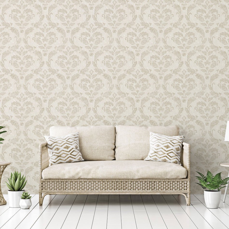 Utopia Damask Wallpaper - Beige - Galerie - G67780Wallpaper199