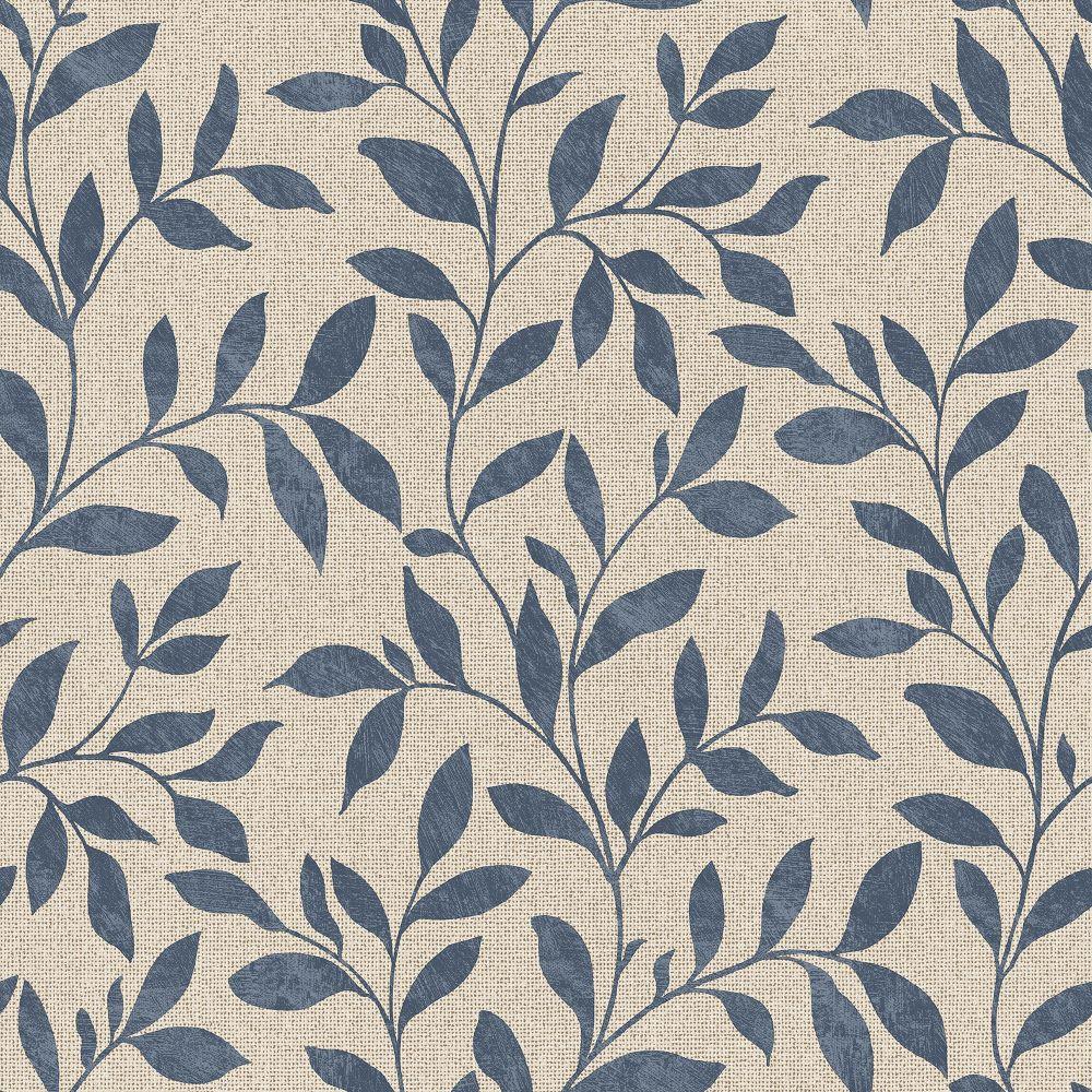 Utopia Loose Leaf Wallpaper - Dark Blue - Galerie - G68032Wallpaper199