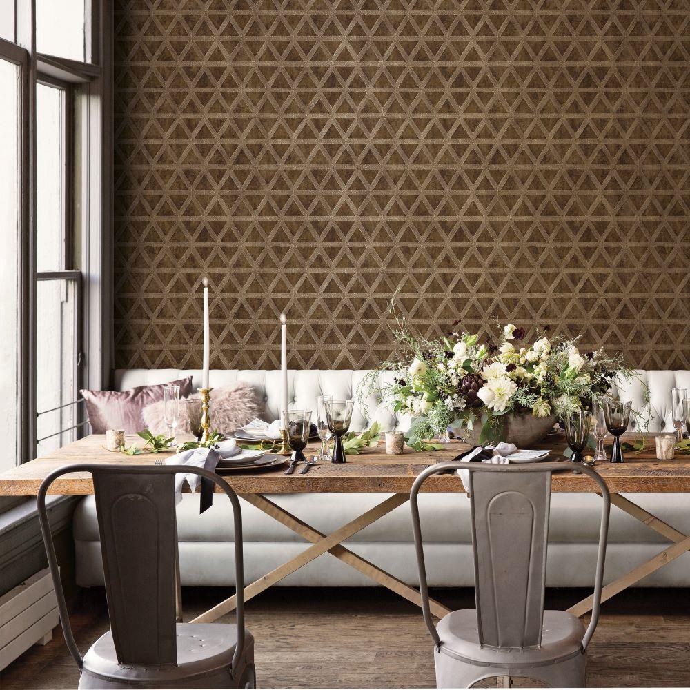Utopia Tri Prism Wallpaper - Brown - Galerie - G68011Wallpaper199