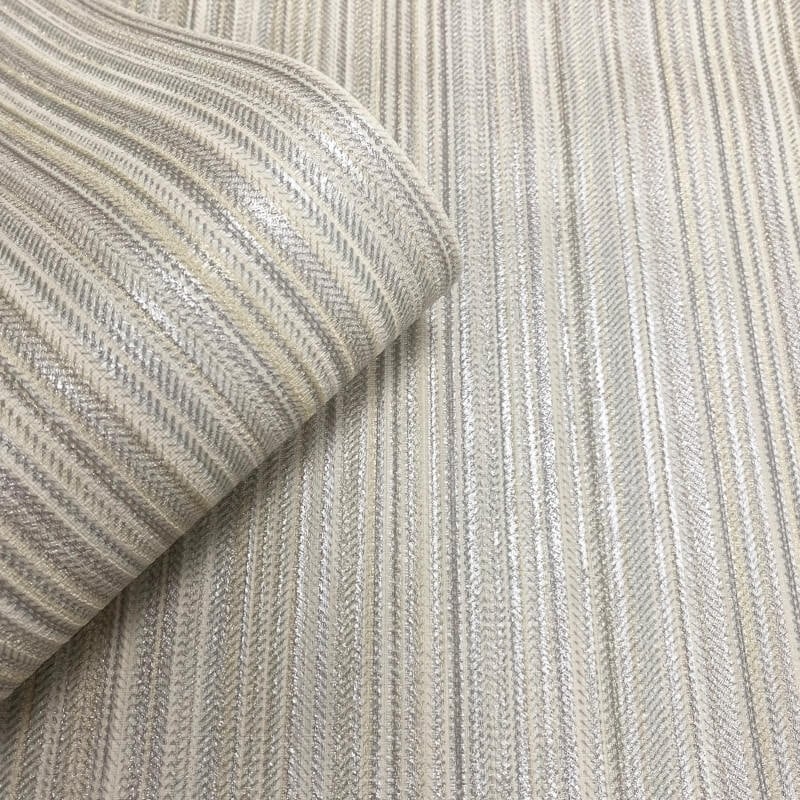 Venezia Stripe Metallic Wallpaper - Beige - Muriva - M66507Wallpaper199