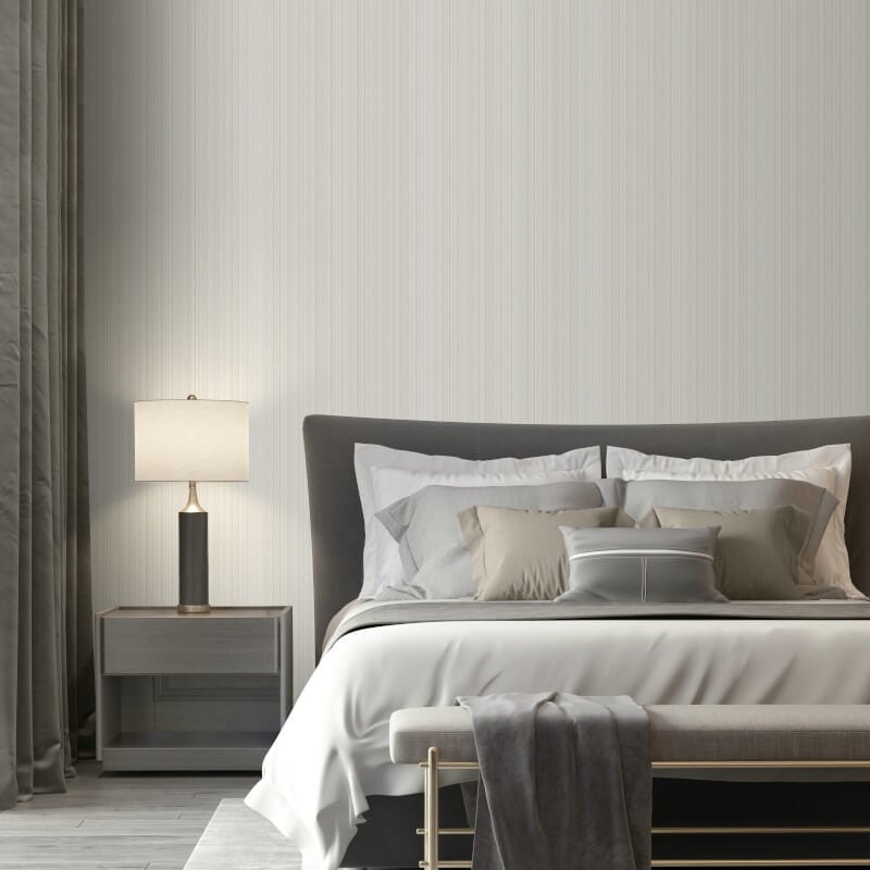 Venezia Stripe Metallic Wallpaper - Natural - Muriva - M66517Wallpaper199