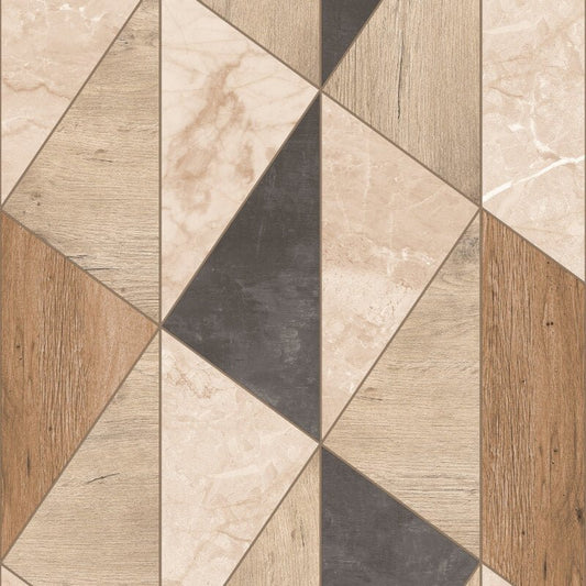 Vigo Geometric Metallic Wallpaper - Brown - Grandeco - A65103Wallpaper199