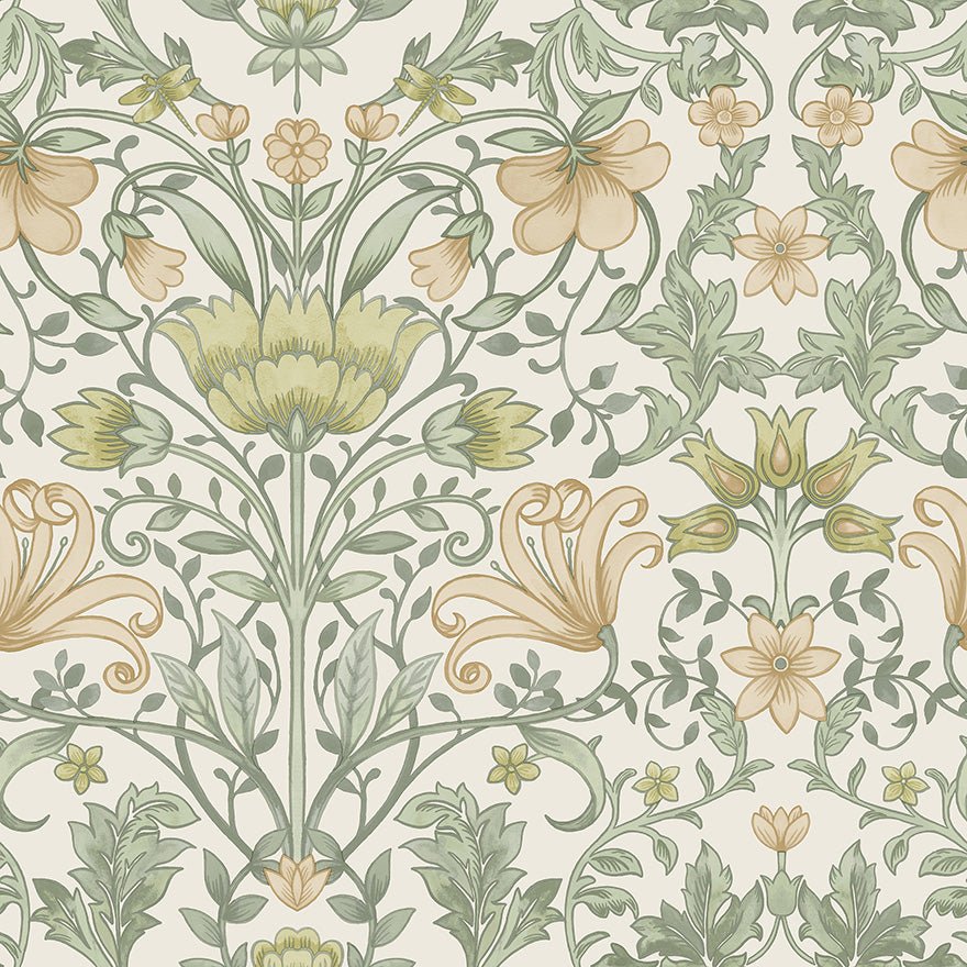 Vintage Floral Wallpaper - Cream/Ochre - Holden Décor - 13392Wallpaper199