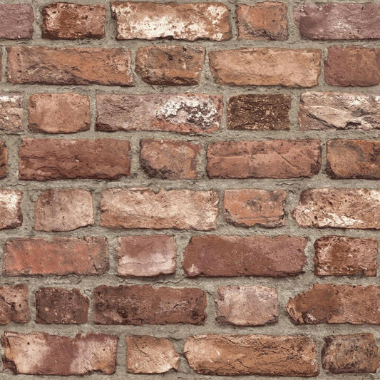 Vintage House Brick Wallpaper - Red - Grandeco - A28901Wallpaper199