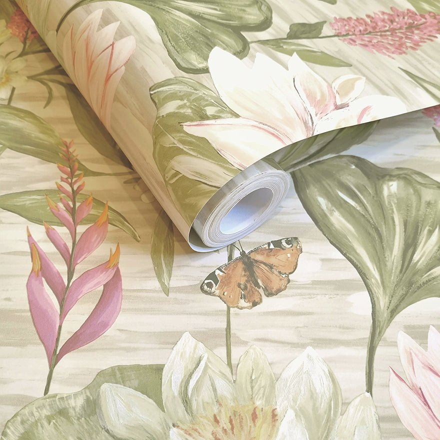 Water Lily Wallpaper - Beige - Holden Décor - 91642Wallpaper199