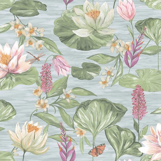 Water Lily Wallpaper - Blue - Holden Décor - 91640Wallpaper199