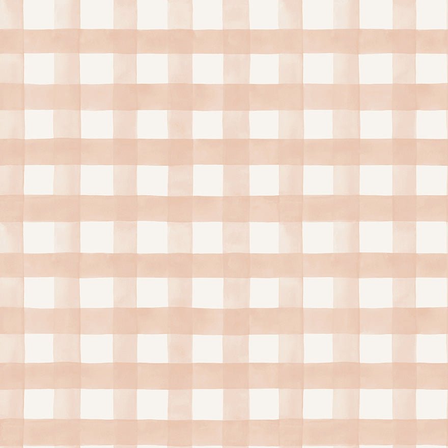 Watercolour Gingham Wallpaper - Soft Coral - Holden Décor - 13292Wallpaper199