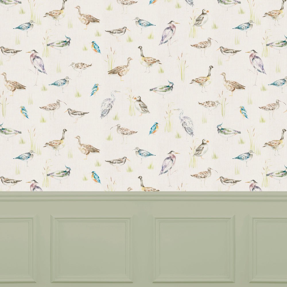 Waterfowl Wallpaper - Linen - Voyage Maison - WATERFO/WPO/LINWallpaper199