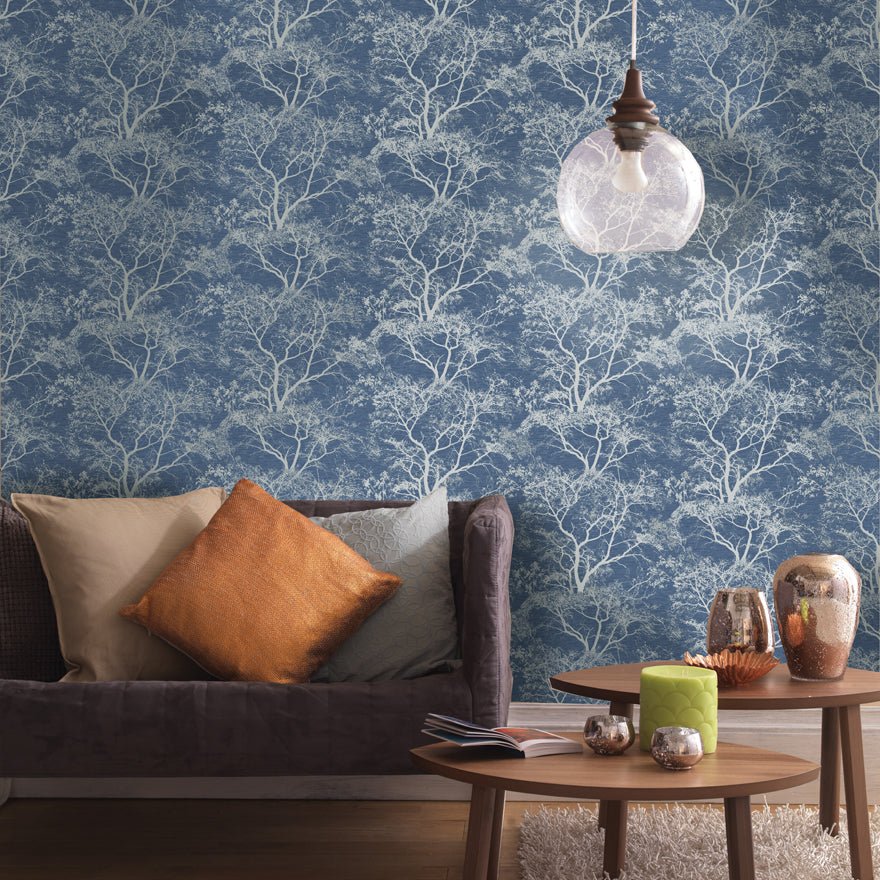 Whispering Trees Wallpaper - Blue - Holden Décor - 65402Wallpaper199