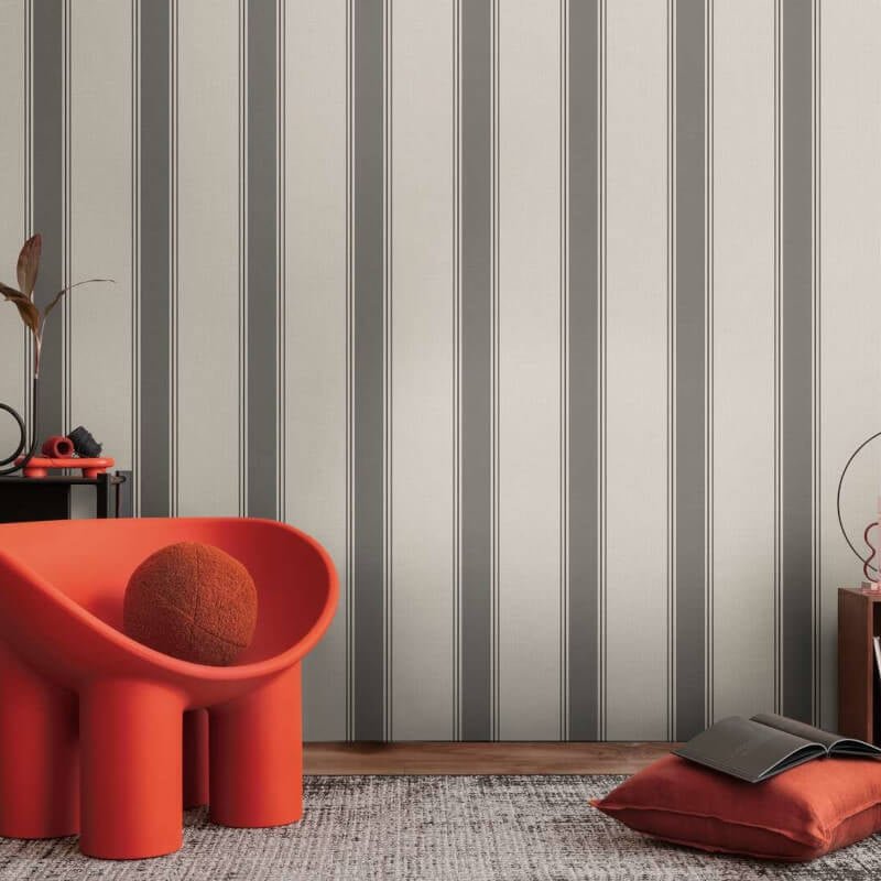 Wide Linear Stripe Wallpaper - Beige/Grey - Michalsky Living - 39983-2Wallpaper199