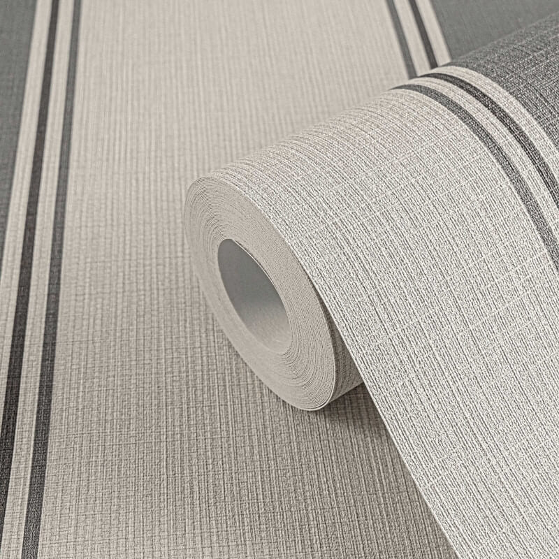 Wide Linear Stripe Wallpaper - Beige/Grey - Michalsky Living - 39983-2Wallpaper199