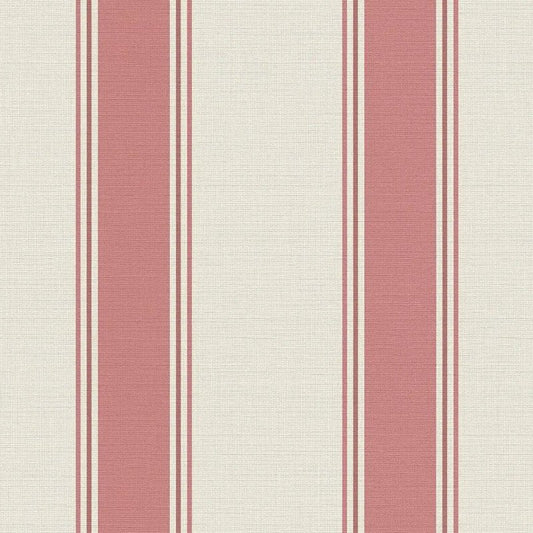 Wide Linear Stripe Wallpaper - Cream/Red - Michalsky Living - 39983-1Wallpaper199