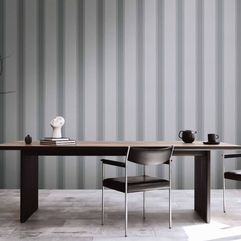 Wide Linear Stripe Wallpaper - Grey - Michalsky Living - 39983-3Wallpaper199