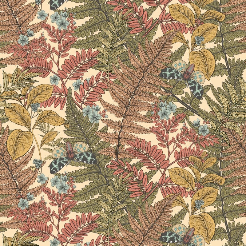 Wild Ferns Wallpaper - Warm Spice - Hoopla Walls - HWA1197WWallpaper199