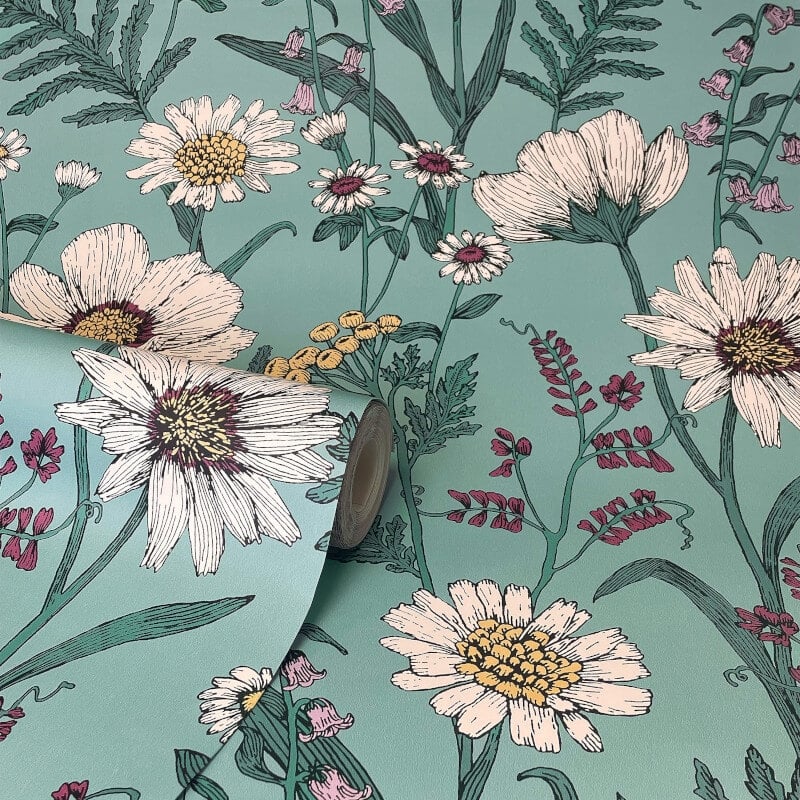 Wild Meadow Wallpaper - Blue Multi - Fine Décor - FD43338Wallpaper199