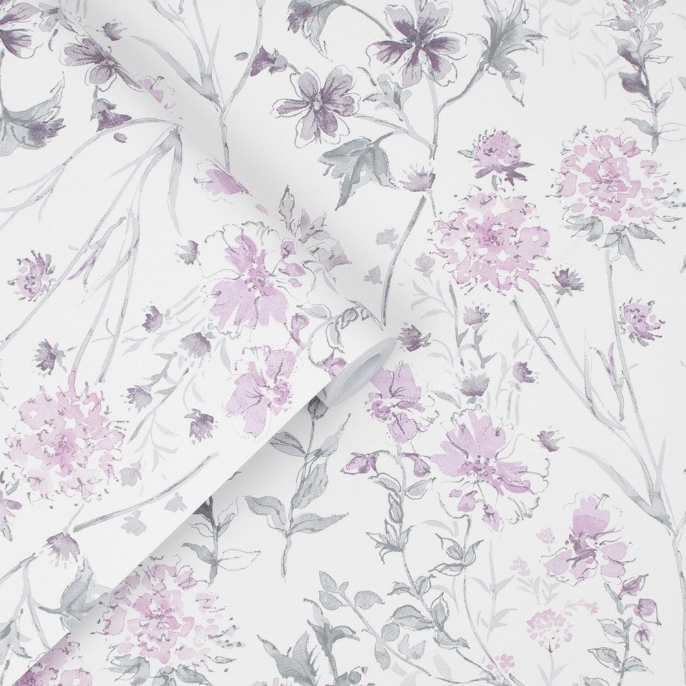 Wild Meadow Wallpaper - Pale Iris - Laura Ashley - 113362Wallpaper199