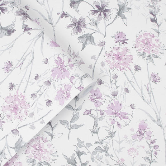 Wild Meadow Wallpaper - Pale Iris - Laura Ashley - 113362Wallpaper199