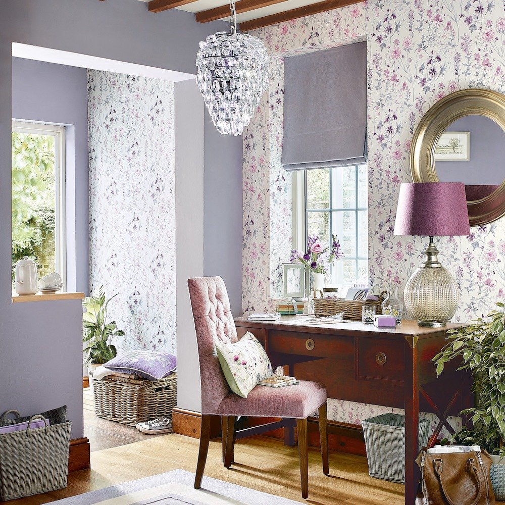 Wild Meadow Wallpaper - Pale Iris - Laura Ashley - 113362Wallpaper199