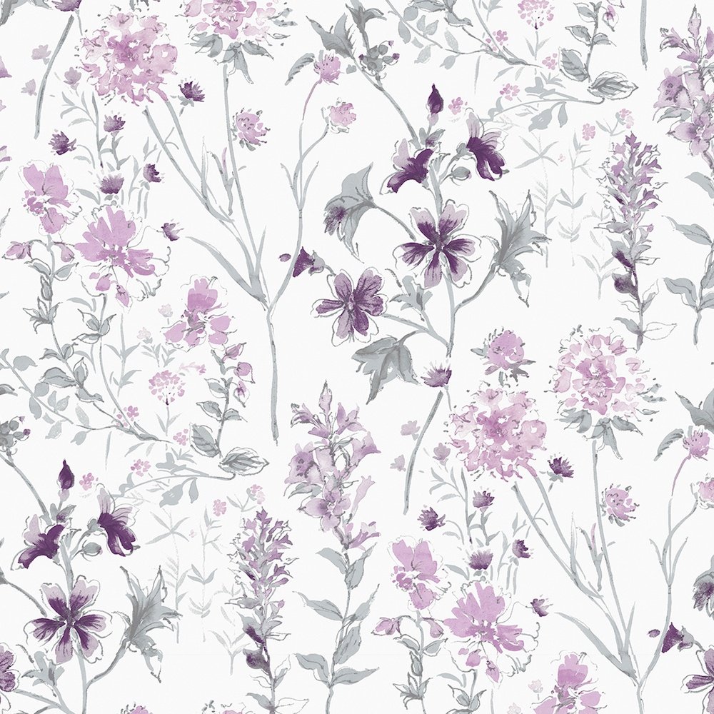 Wild Meadow Wallpaper - Pale Iris - Laura Ashley - 113362Wallpaper199