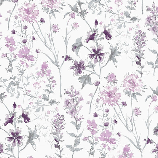 Wild Meadow Wallpaper - Pale Iris - Laura Ashley - 113362Wallpaper199