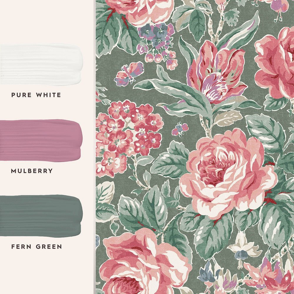 Wild Roses Wallpaper - Fern Green - Laura Ashley - 122754Wallpaper199